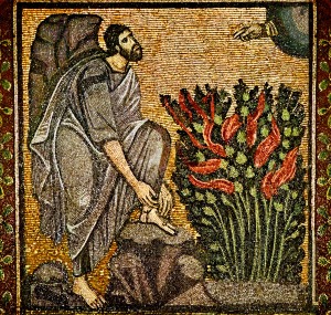 Byzantine mosaic of Moses and the Burning Bush